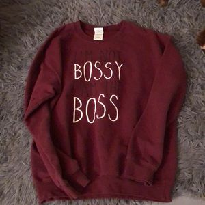 Maroon soft pull over